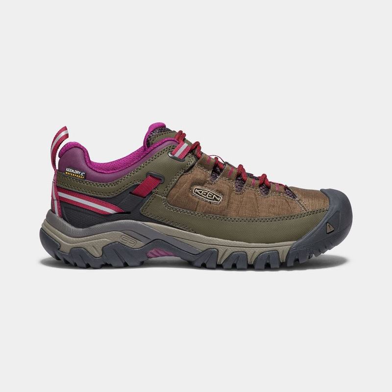 Zapatos Trekking Keen Targhee Exp Waterproof Para Mujer Marrom/Verde Oliva/Morados - Zapatos Keen Me